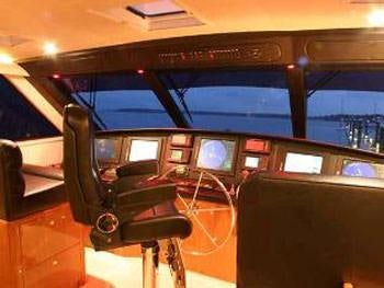 the inside of a bus aboard PRIORITY Yacht for Charter