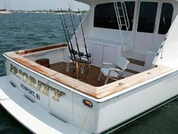 a boat on the water aboard PRIORITY Yacht for Charter