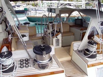 a boat with a grill aboard MELINKA Yacht for Charter