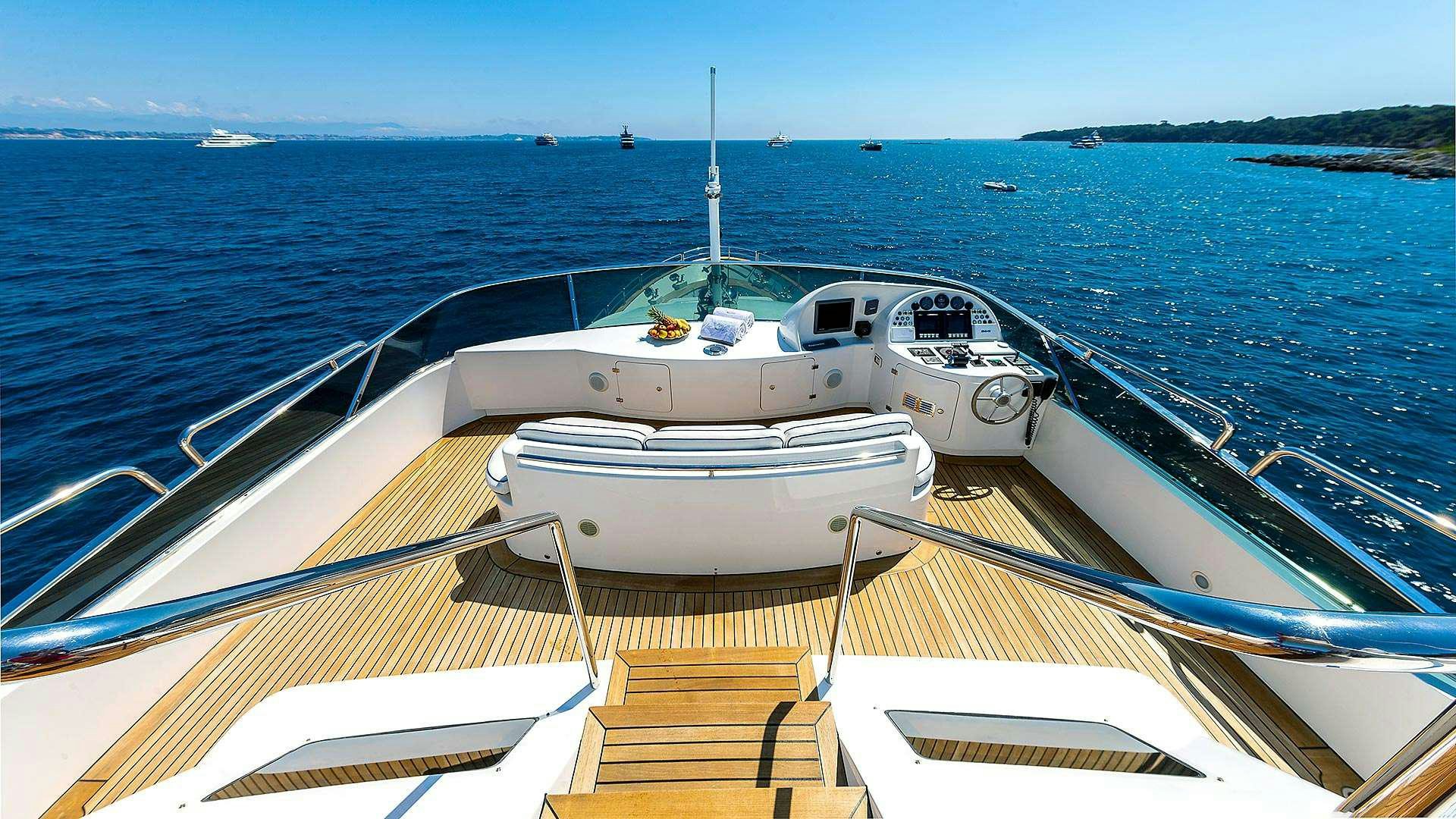 a boat on the water aboard NEW STAR Yacht for Charter