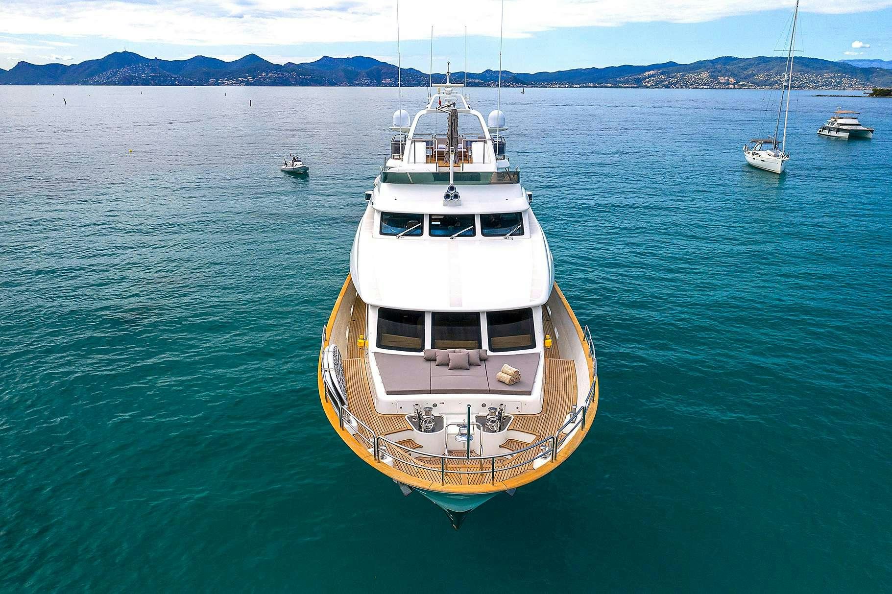 a boat in the water aboard NEW STAR Yacht for Charter