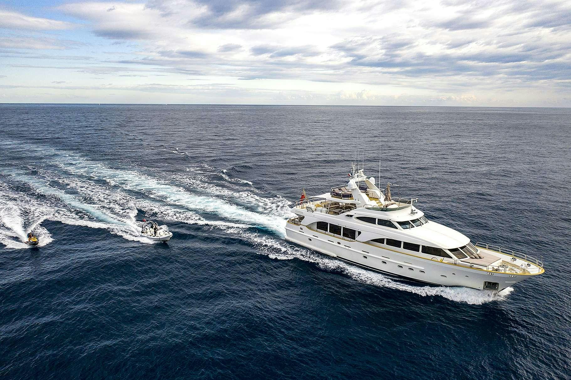 a boat on the water aboard NEW STAR Yacht for Charter