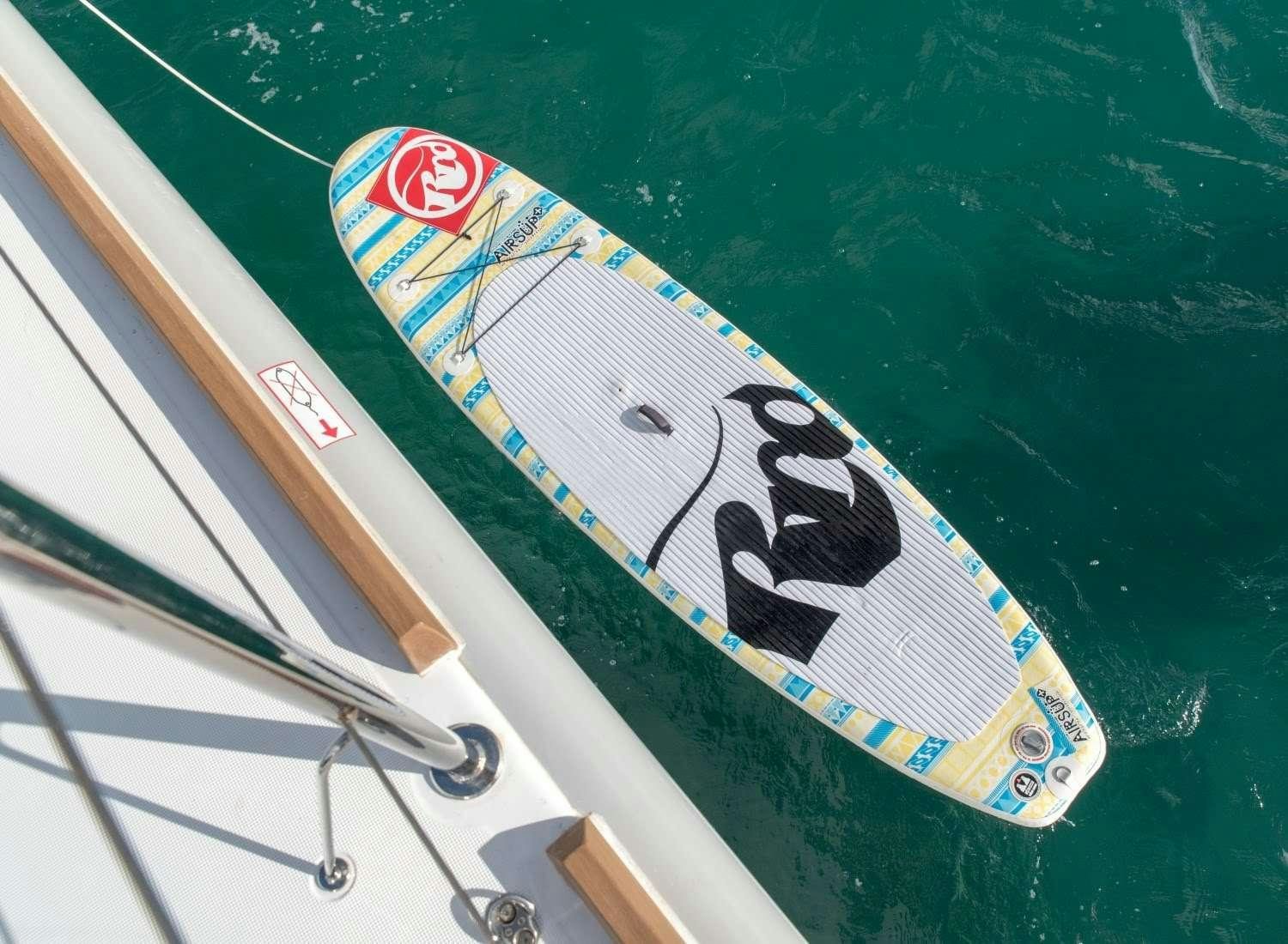 a paddle on a boat aboard MELARNIE Yacht for Charter