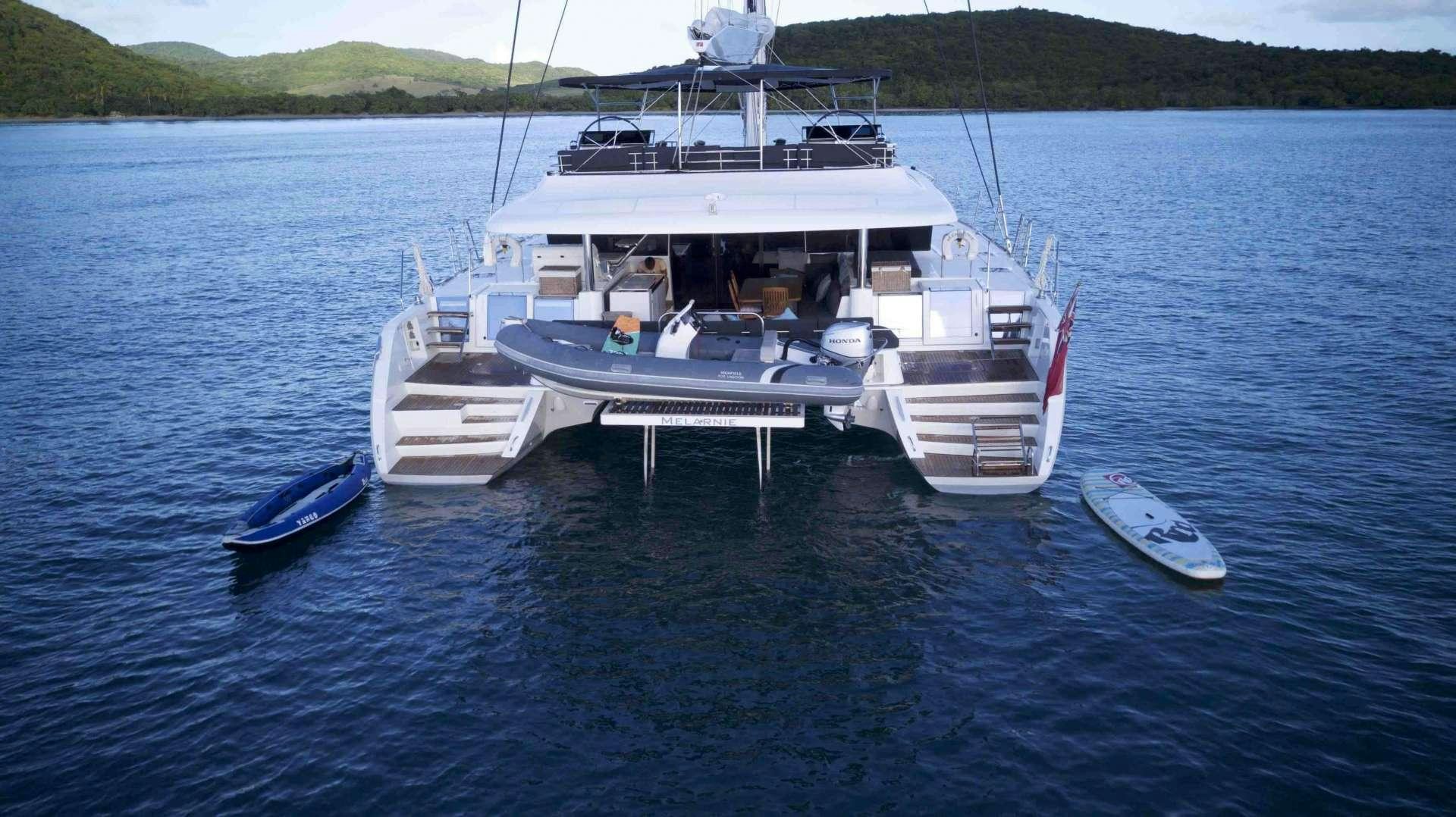 a boat on the water aboard MELARNIE Yacht for Charter