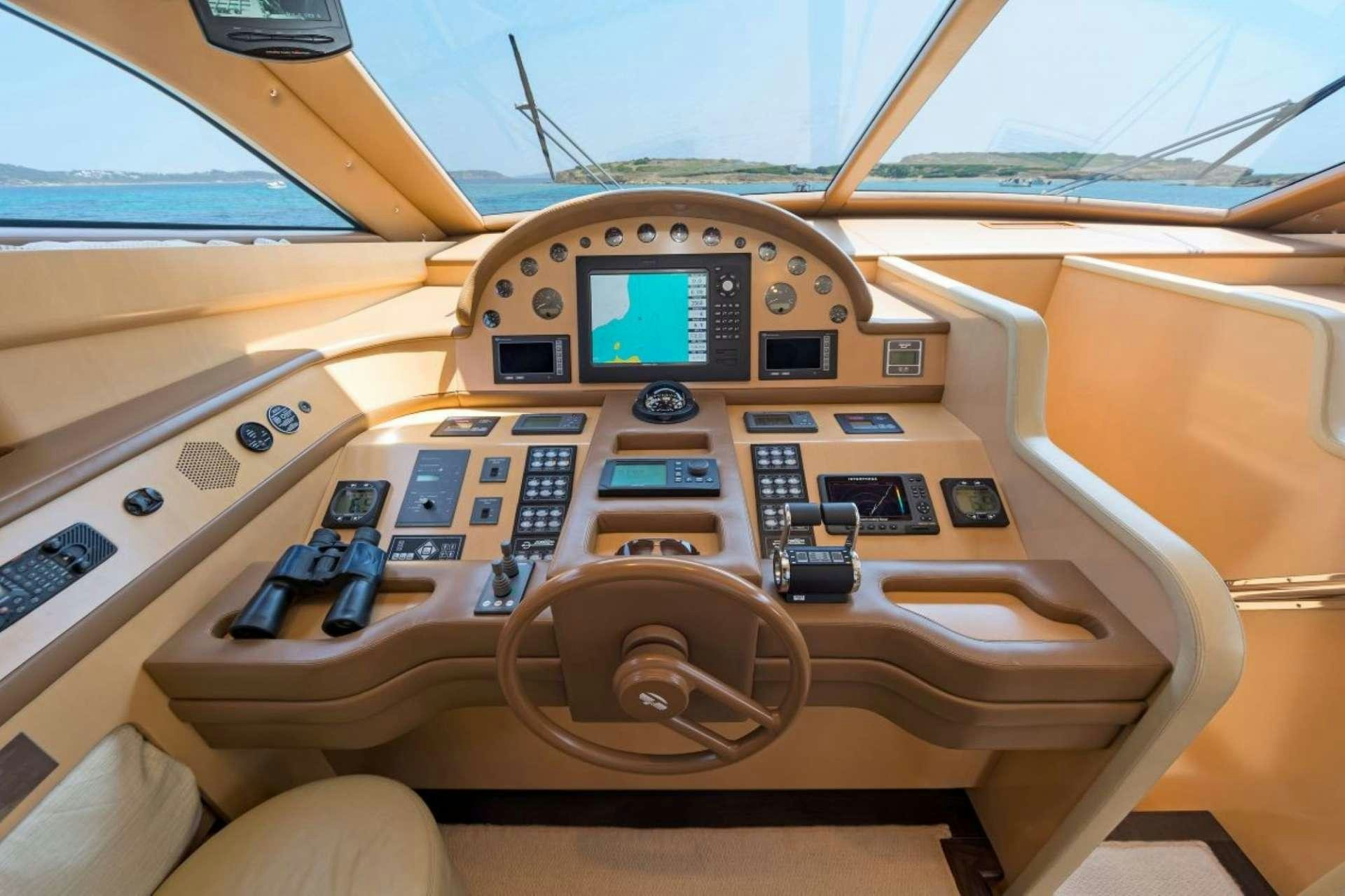 the cockpit of a plane aboard LETTOULI III Yacht for Charter