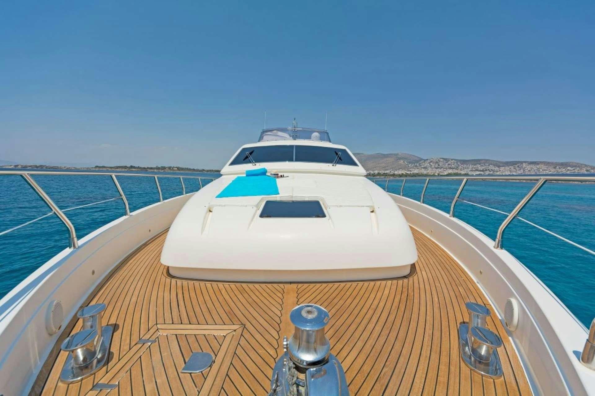 a boat on a deck aboard LETTOULI III Yacht for Charter