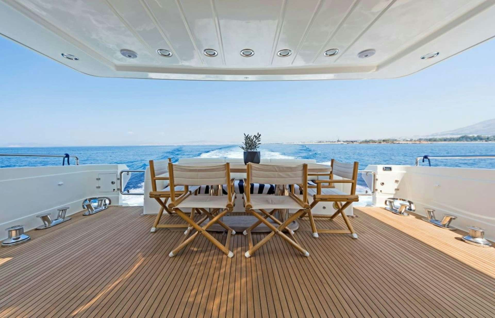 a group of chairs on a deck aboard LETTOULI III Yacht for Charter
