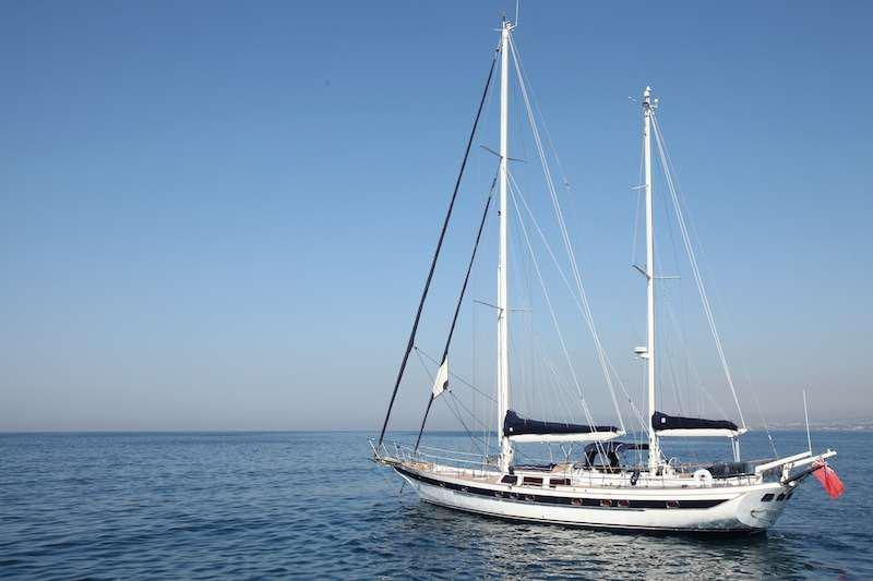 a sailboat on the water aboard MORGANE Yacht for Charter