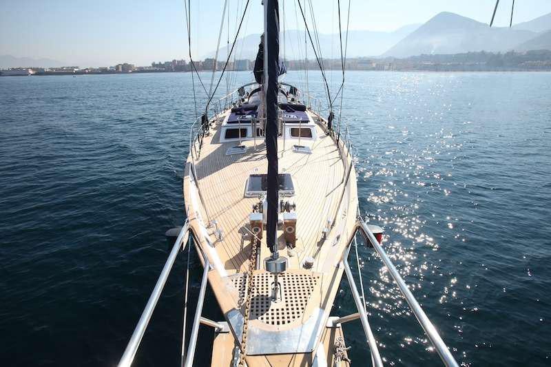 a ship sailing on the sea aboard MORGANE Yacht for Charter