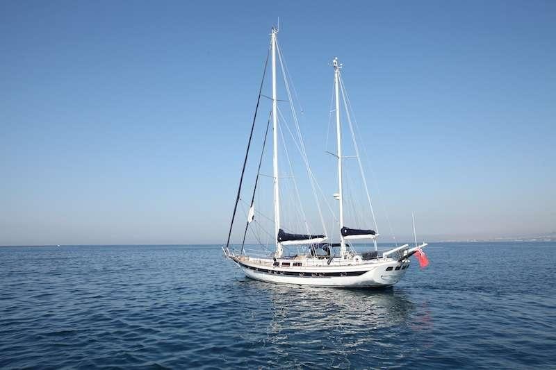 a sailboat on the water aboard MORGANE Yacht for Charter