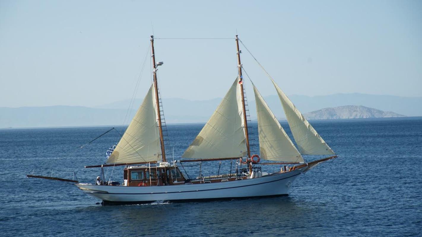 a sailboat on the water aboard ELEFTHERIA Yacht for Charter