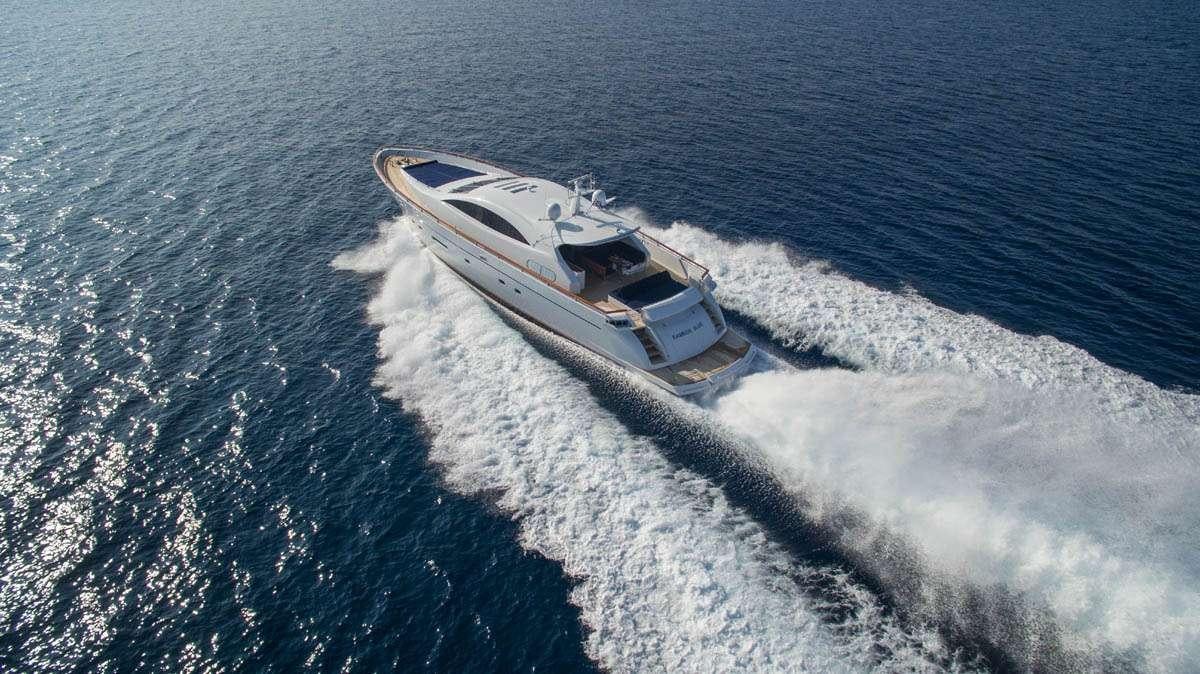a boat on the water aboard MAC Yacht for Charter