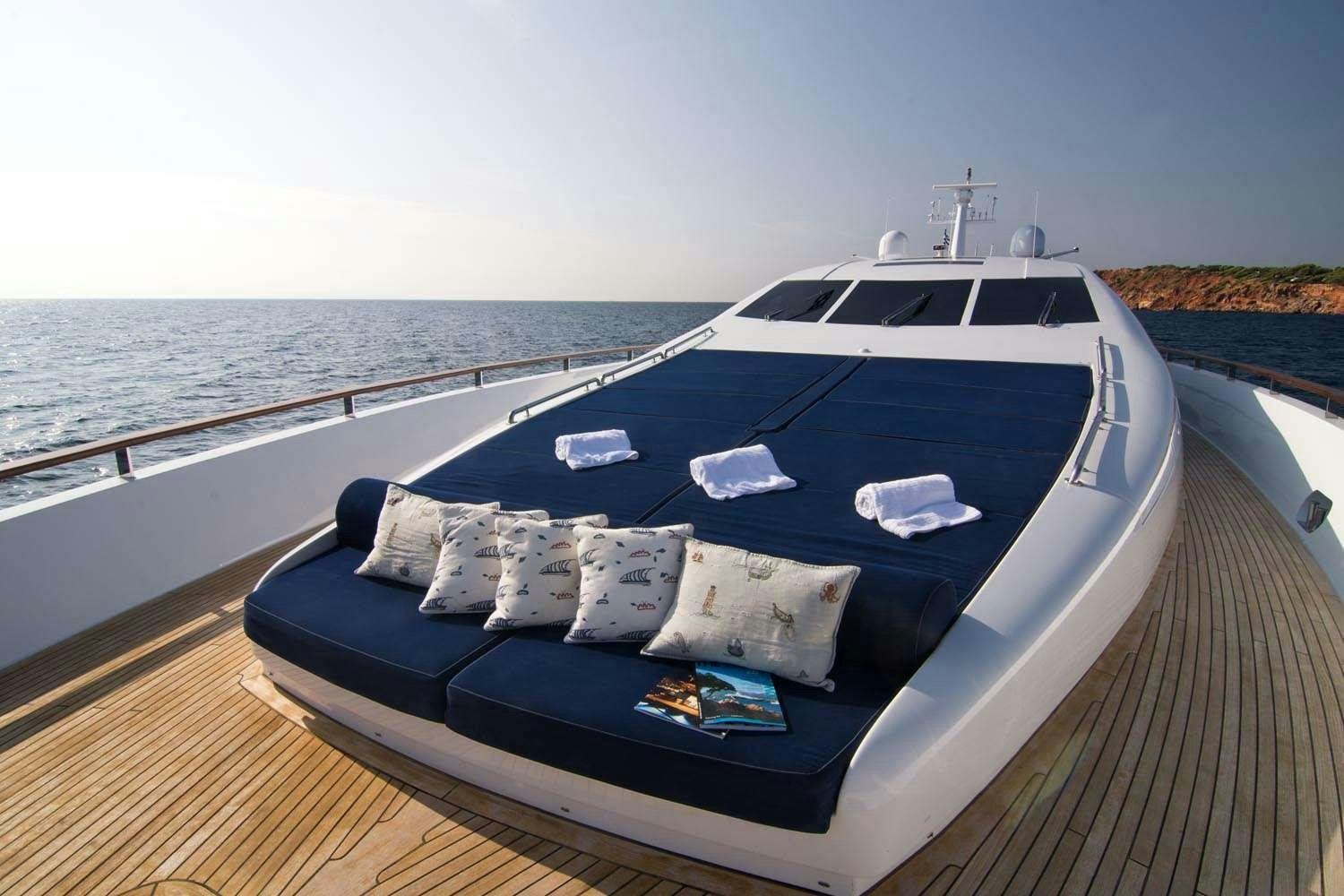 a boat on a deck aboard MAC Yacht for Charter
