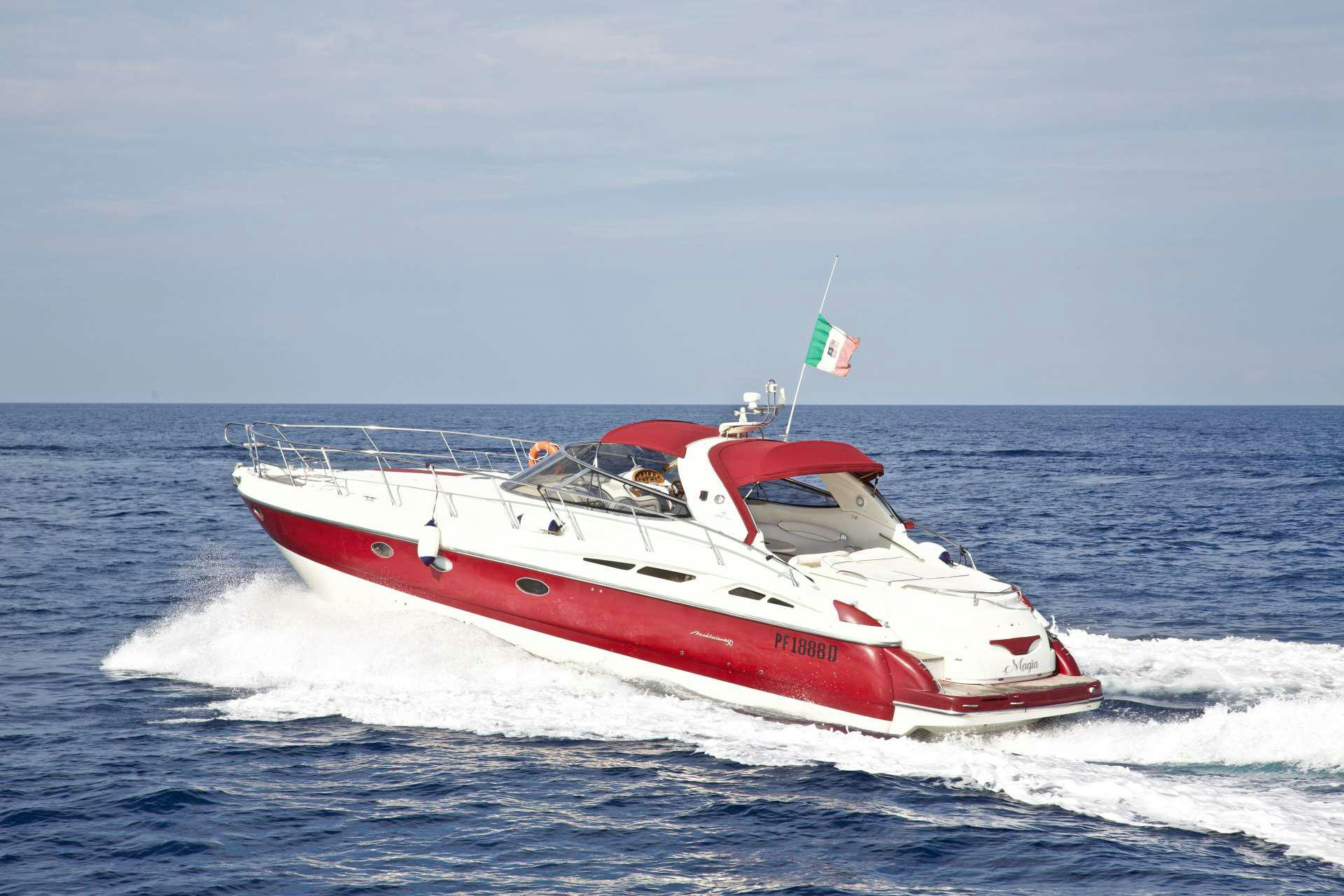 a boat on the water aboard MAGIA Yacht for Charter