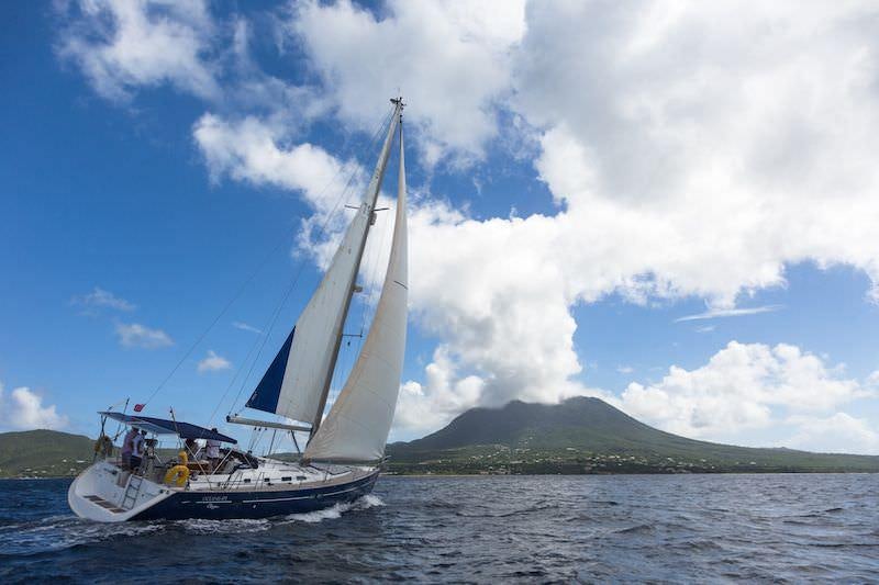 a sailboat on the water aboard HALF TIDY Yacht for Charter