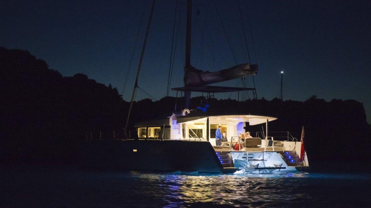 a boat on the water aboard LAGOON 52 Yacht for Charter