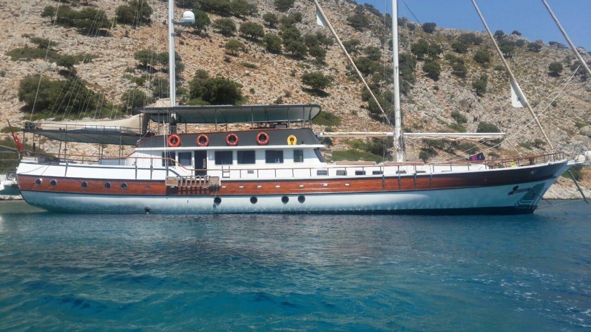 a boat in the water aboard OGUZBEY Yacht for Charter