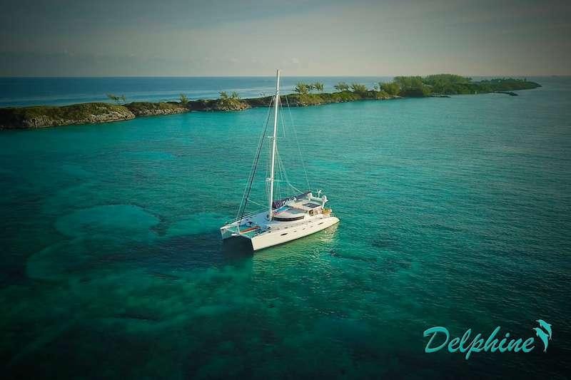 a boat in the water aboard DELPHINE Yacht for Charter