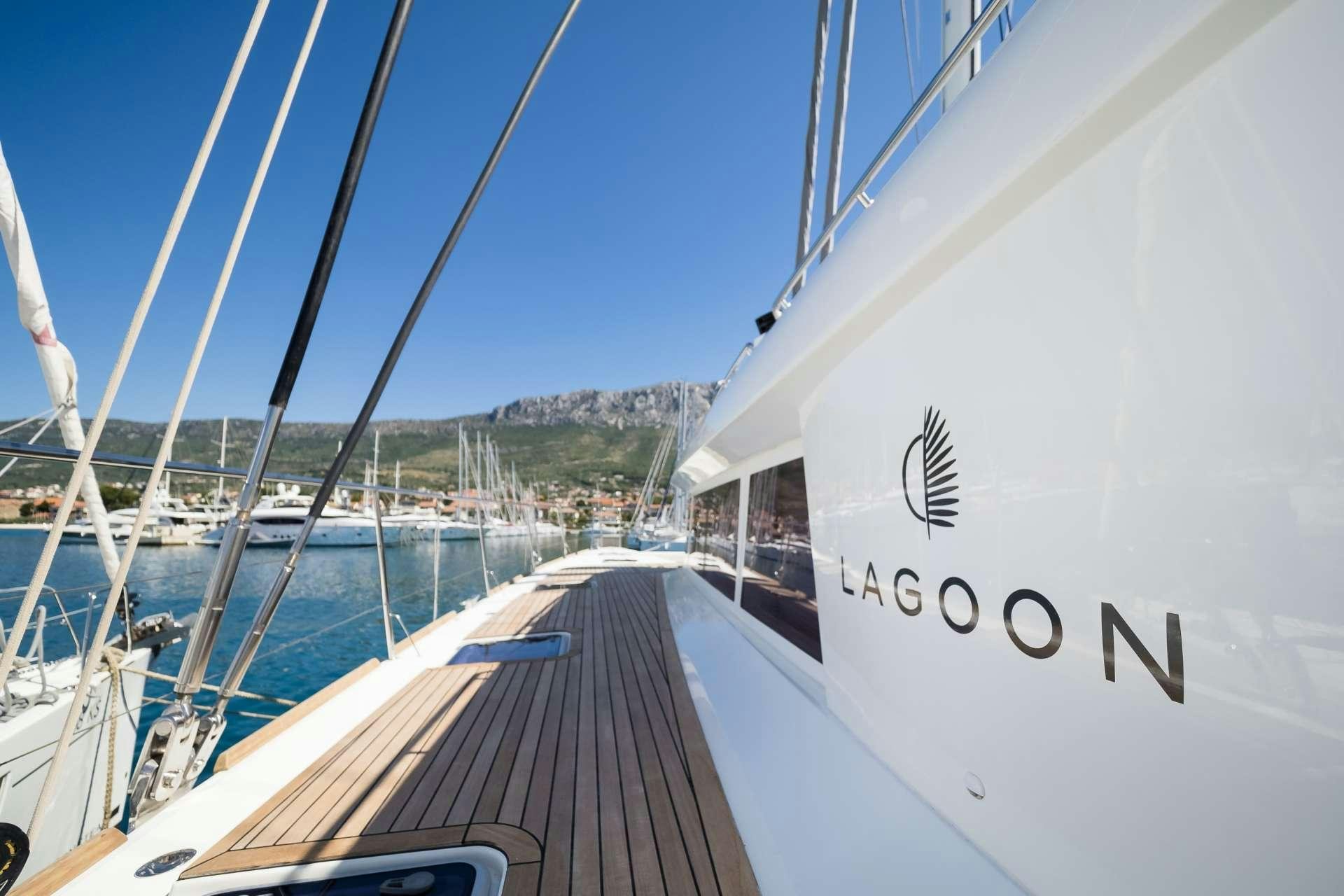a boat on the water aboard TWIN Yacht for Charter