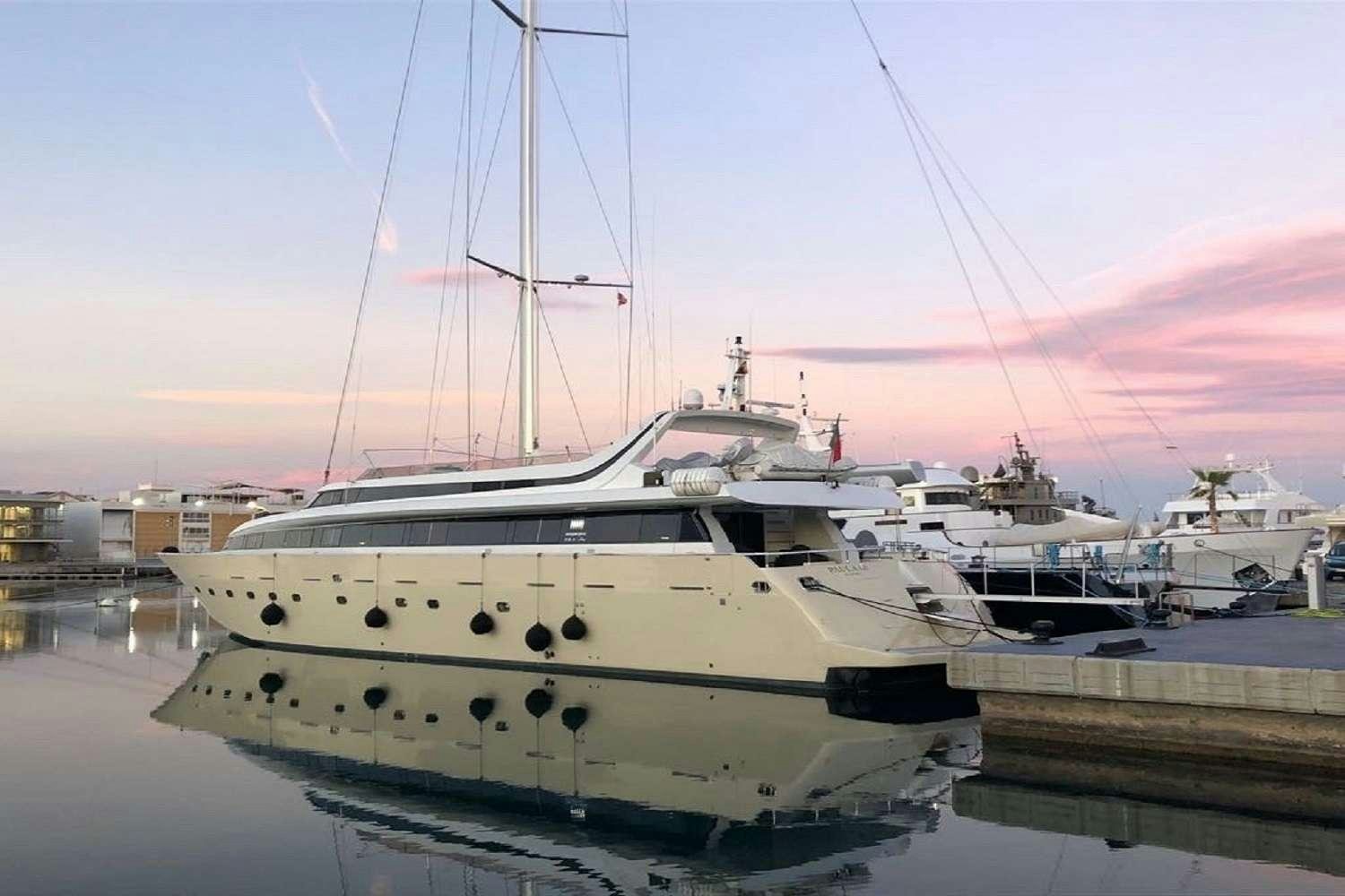 a group of boats docked aboard PAULA III Yacht for Charter