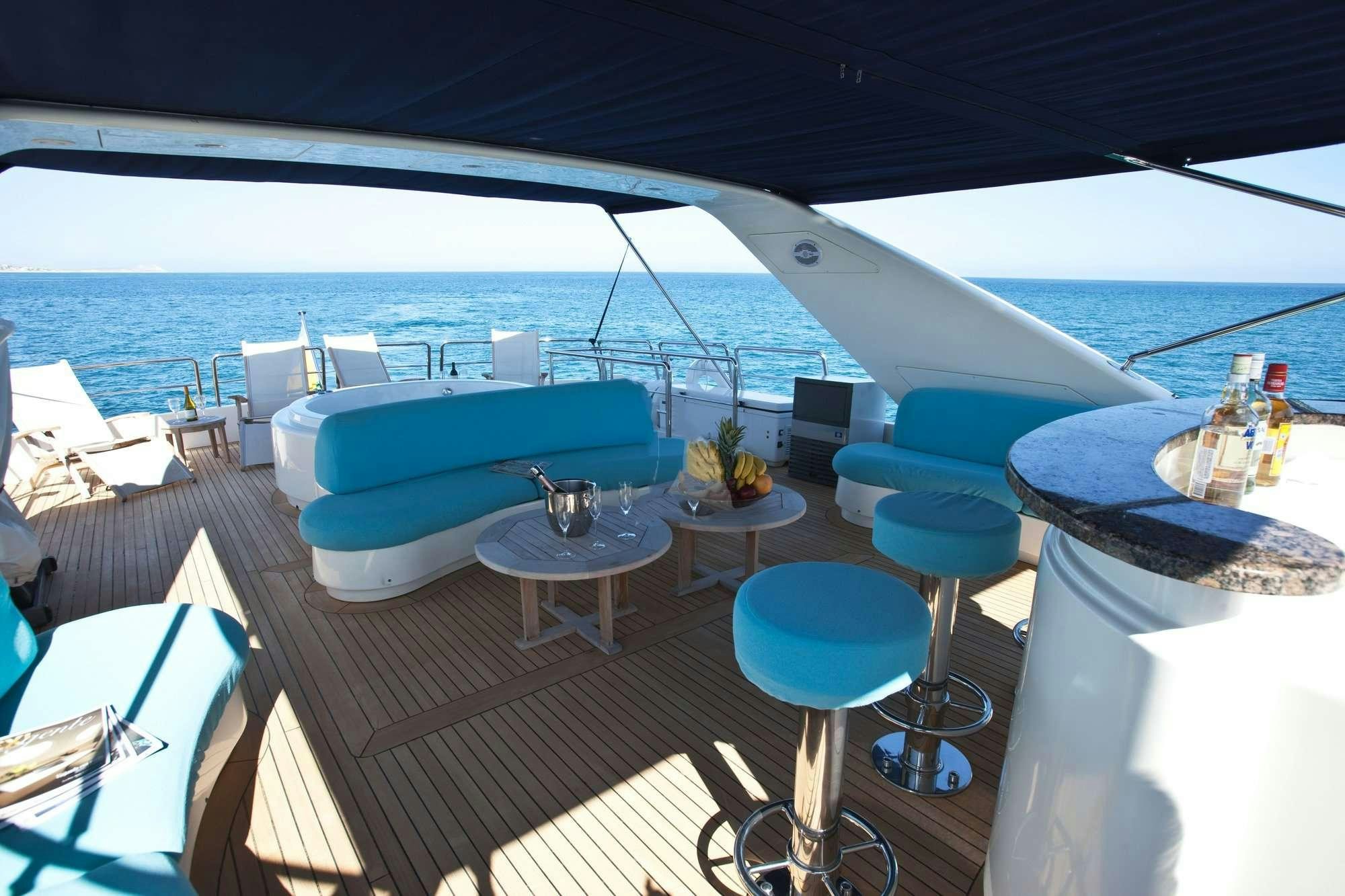 a boat on the water aboard SUPER Yacht for Charter