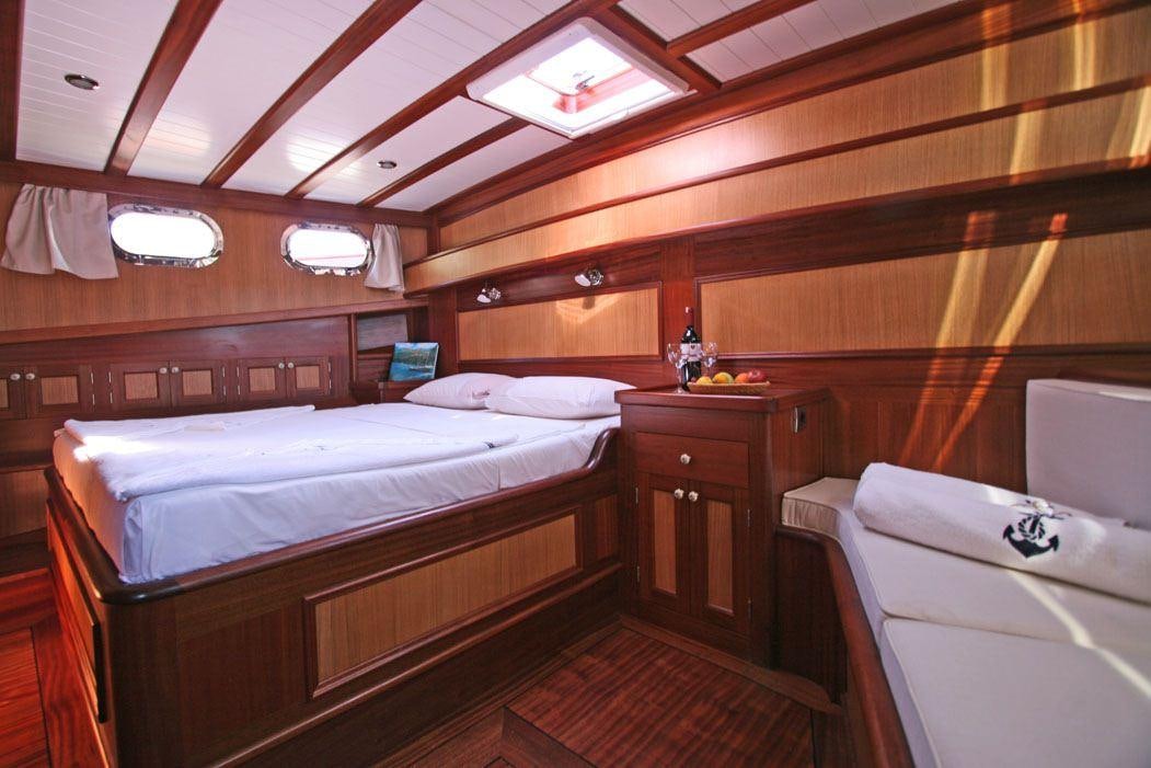 a room with bunk beds aboard HAYAL 62 Yacht for Charter