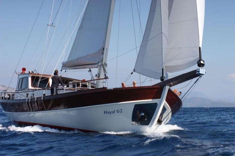 a boat on the water aboard HAYAL 62 Yacht for Charter