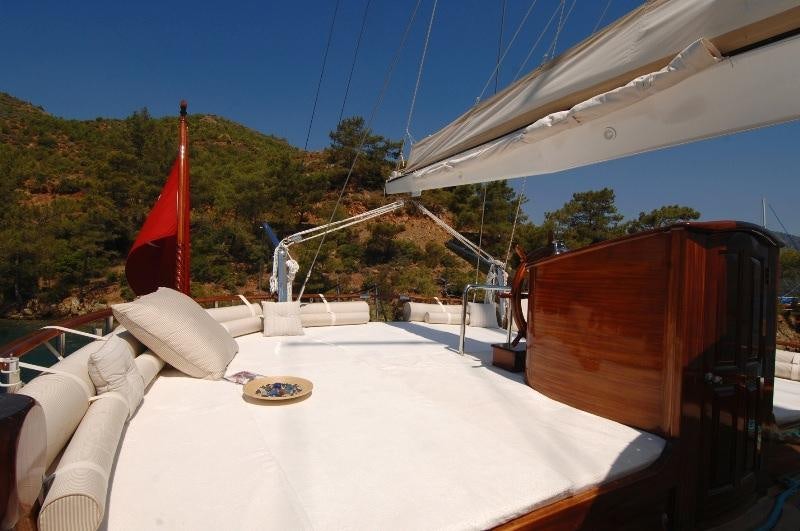 a boat on the water aboard MARE NOSTRUM Yacht for Charter