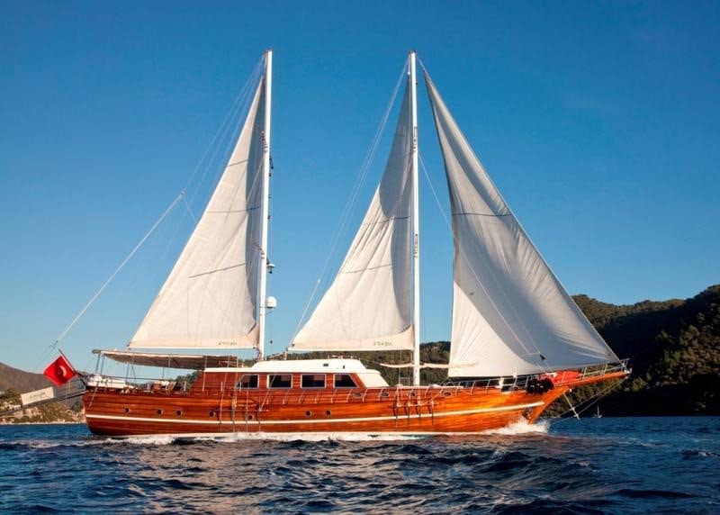 a sailboat on the water aboard S DOGU Yacht for Charter