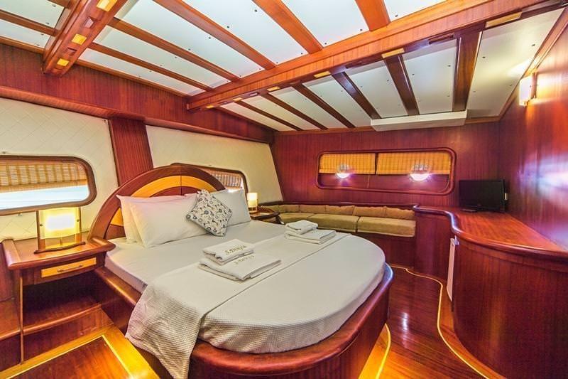 a bed in a train aboard S DOGU Yacht for Charter