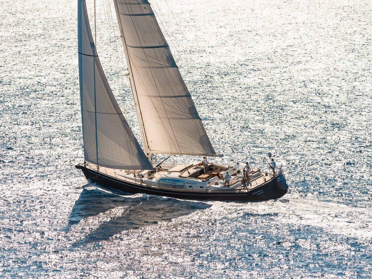 a sailboat on the water aboard GRAND BLEU VINTAGE Yacht for Charter
