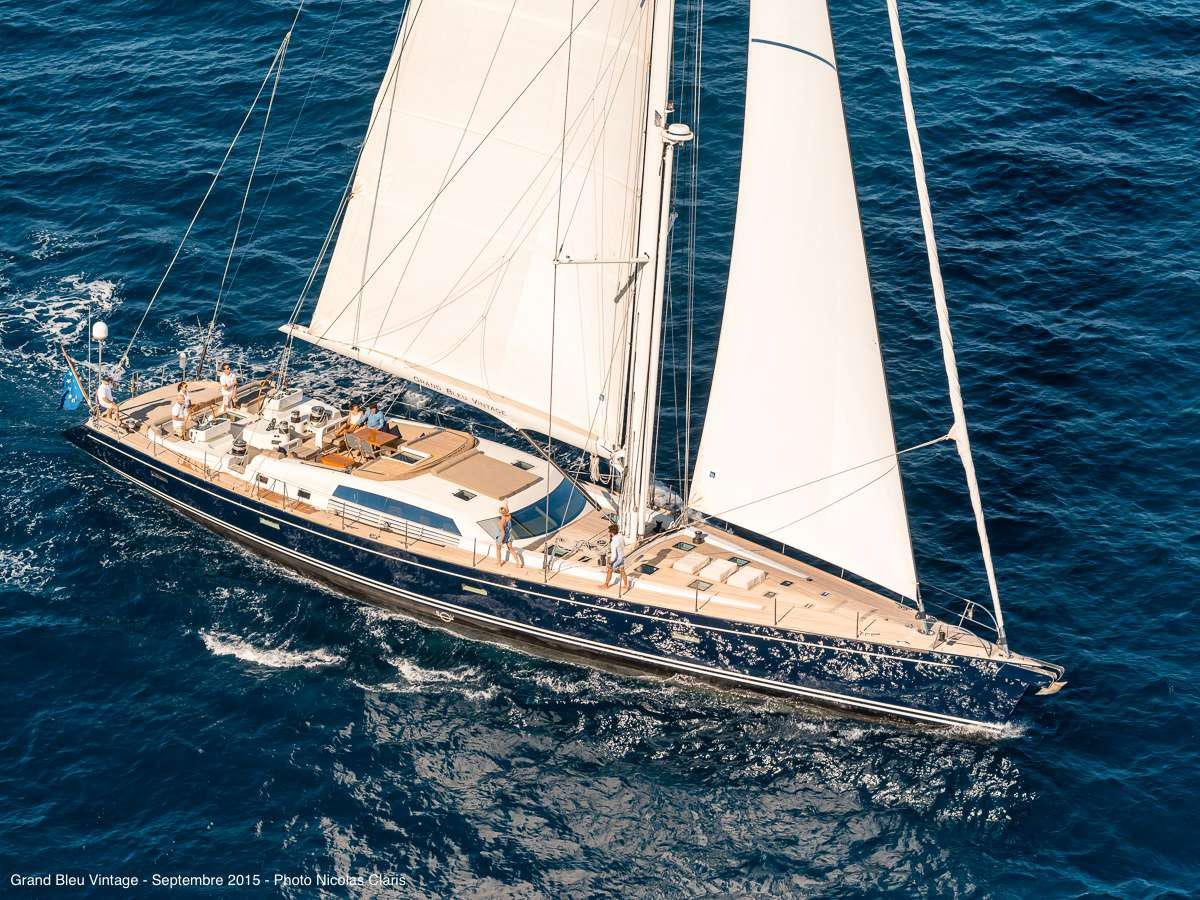 a sailboat on the water aboard GRAND BLEU VINTAGE Yacht for Charter