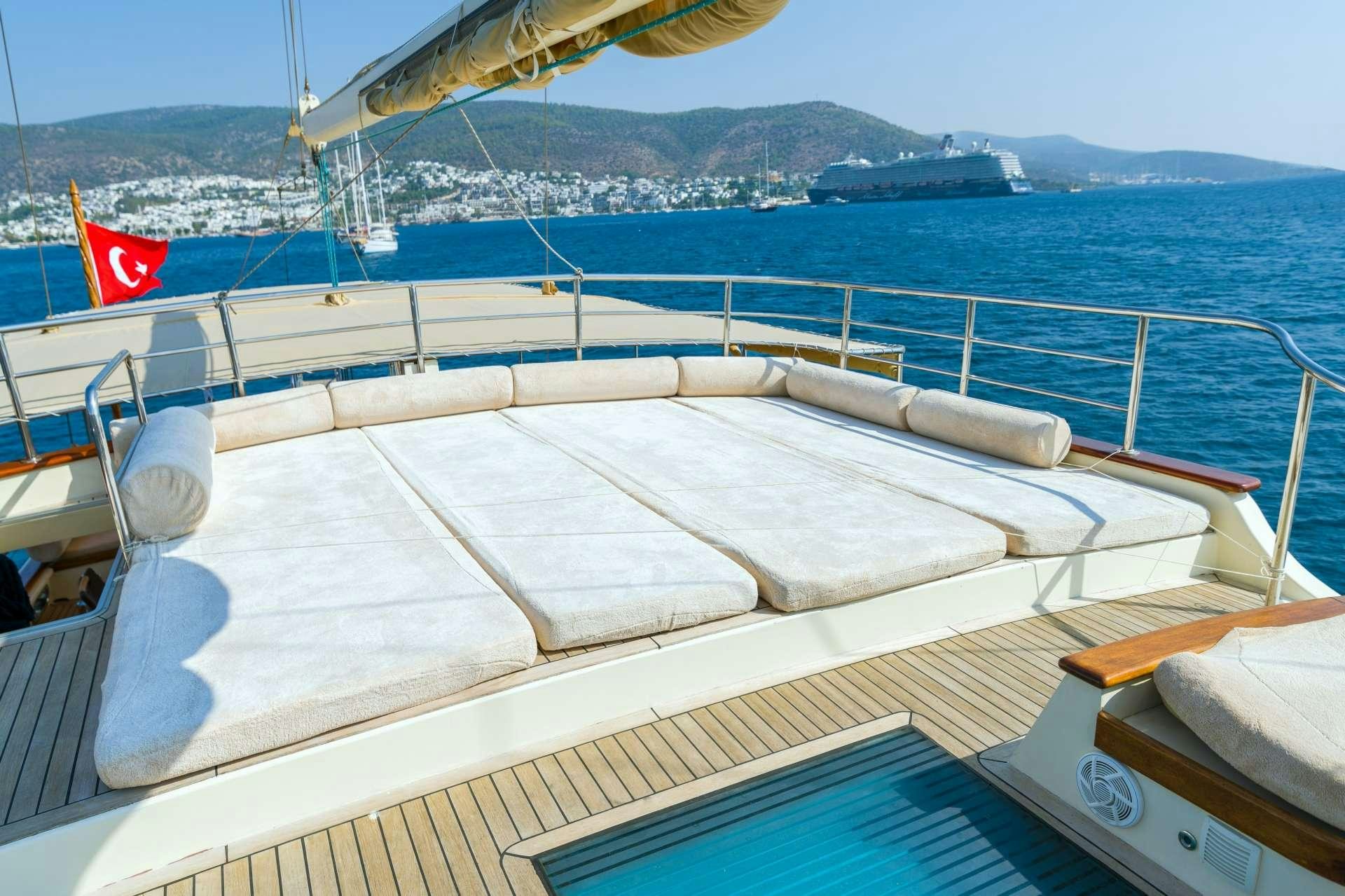 a boat on the water aboard MEIRA Yacht for Charter