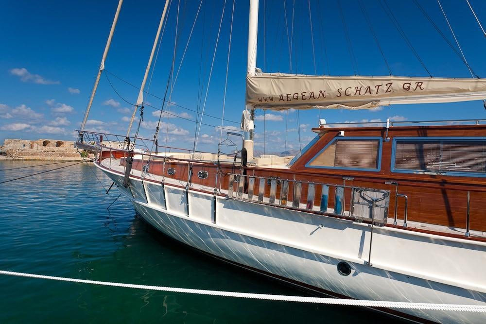 a boat on the water aboard AEGEAN SCHATZ Yacht for Charter