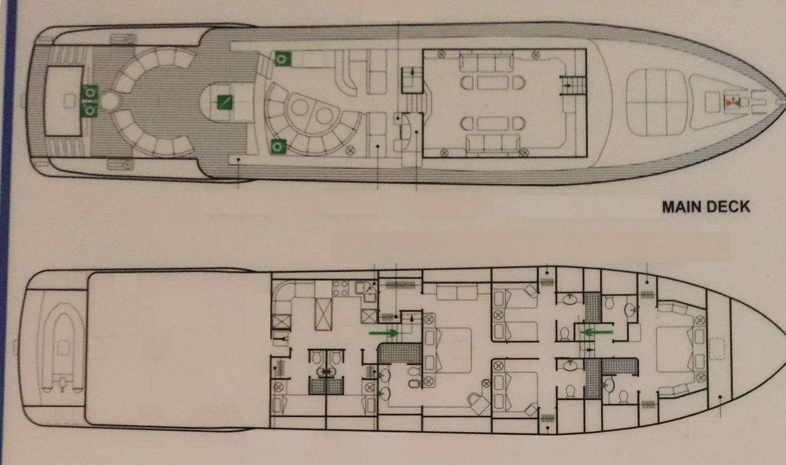 diagram aboard MINA II Yacht for Charter