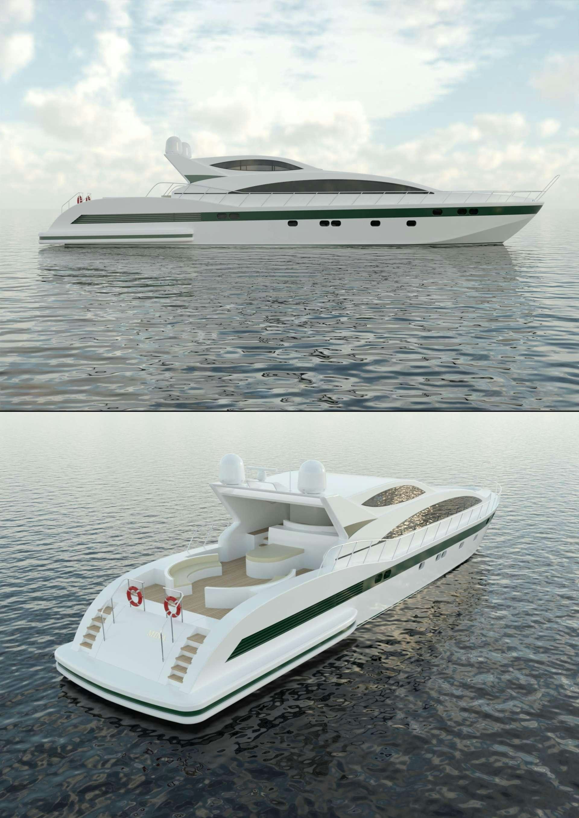 a boat on the water aboard MINA II Yacht for Charter