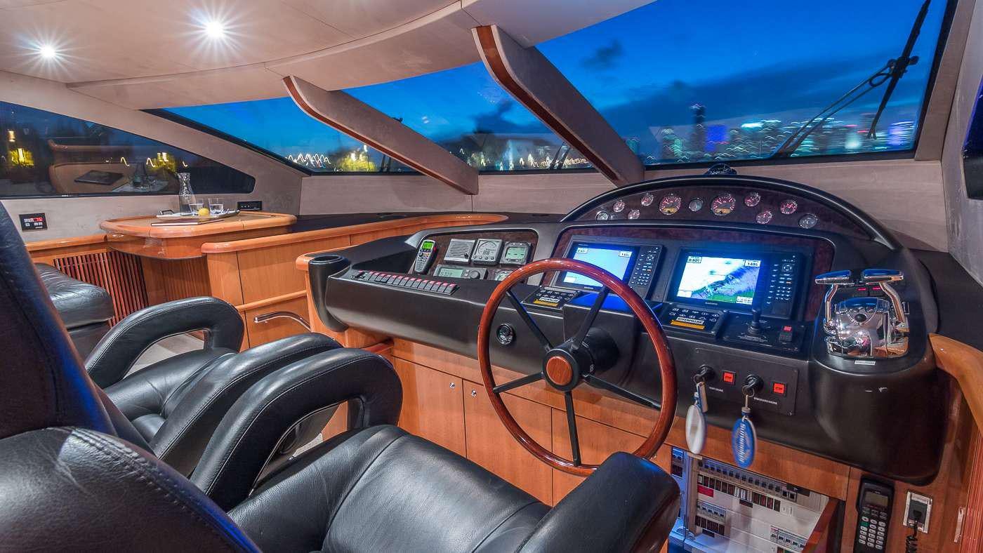 inside of a car aboard SS ARTS Yacht for Charter