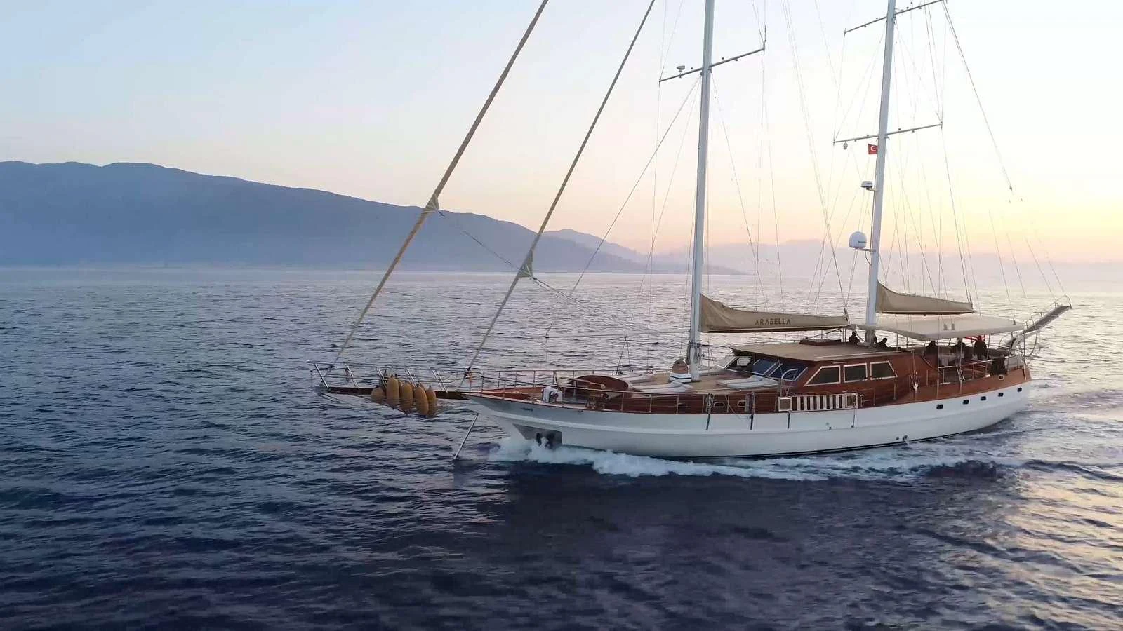 a sailboat on the water aboard ARABELLA Yacht for Charter