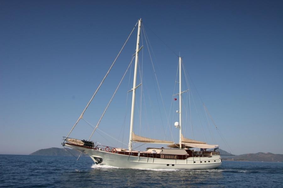 a sailboat on the water aboard MEIN SCHATZ Yacht for Charter