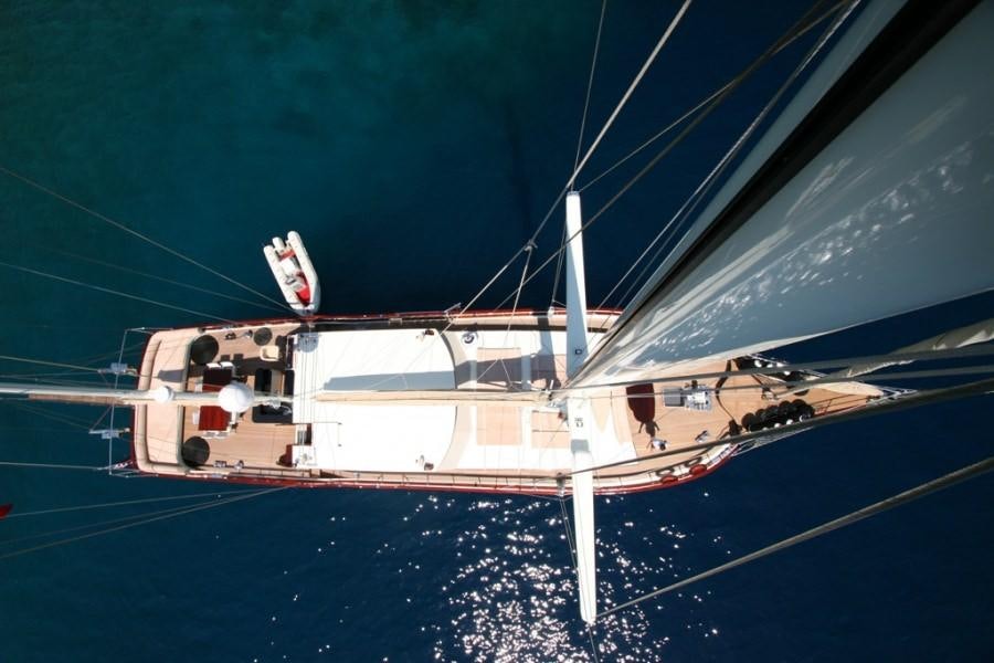 a ship in the water aboard MEIN SCHATZ Yacht for Charter