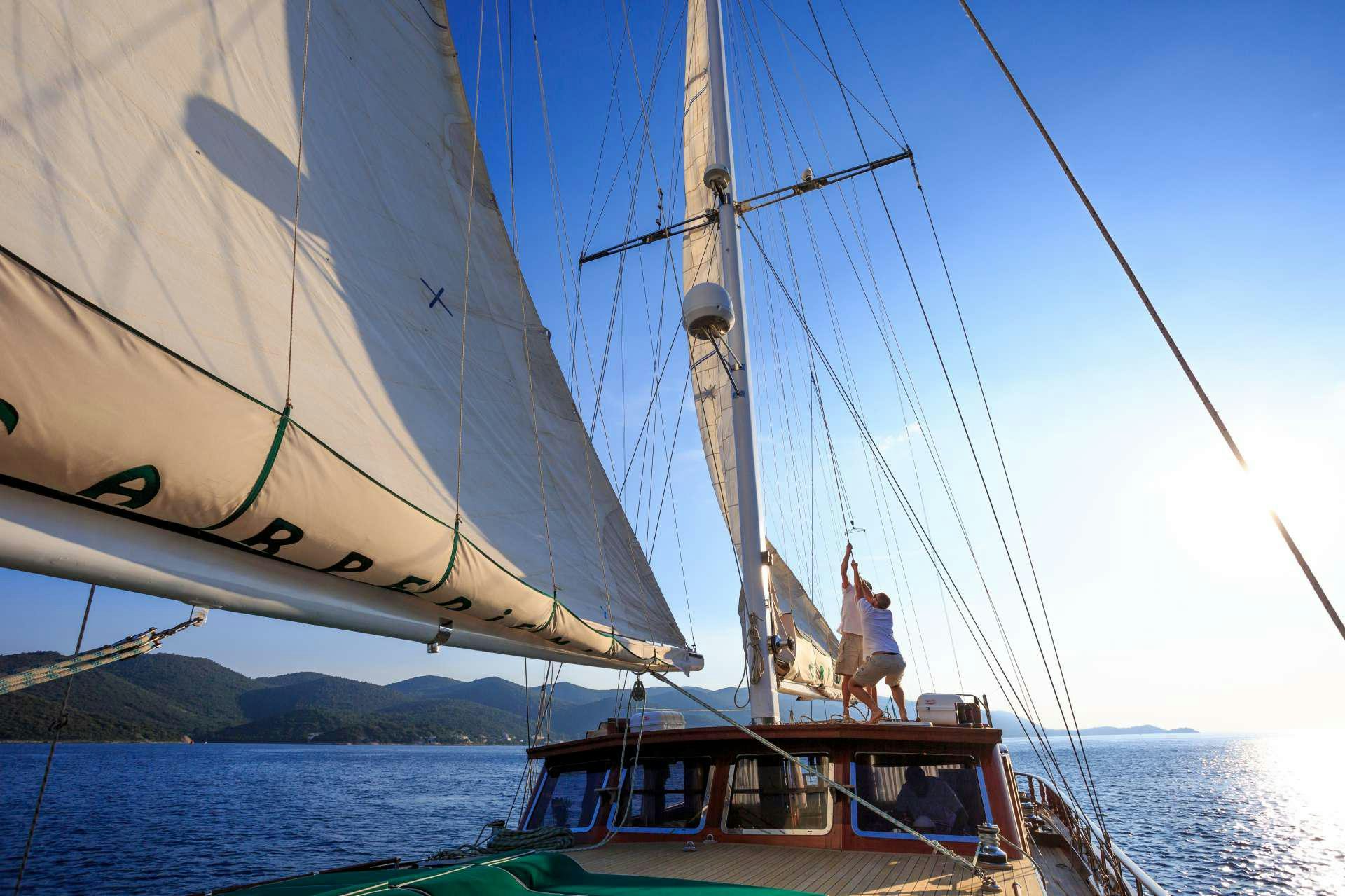 a sailboat on the water aboard Carpe Diem 7 Yacht for Charter