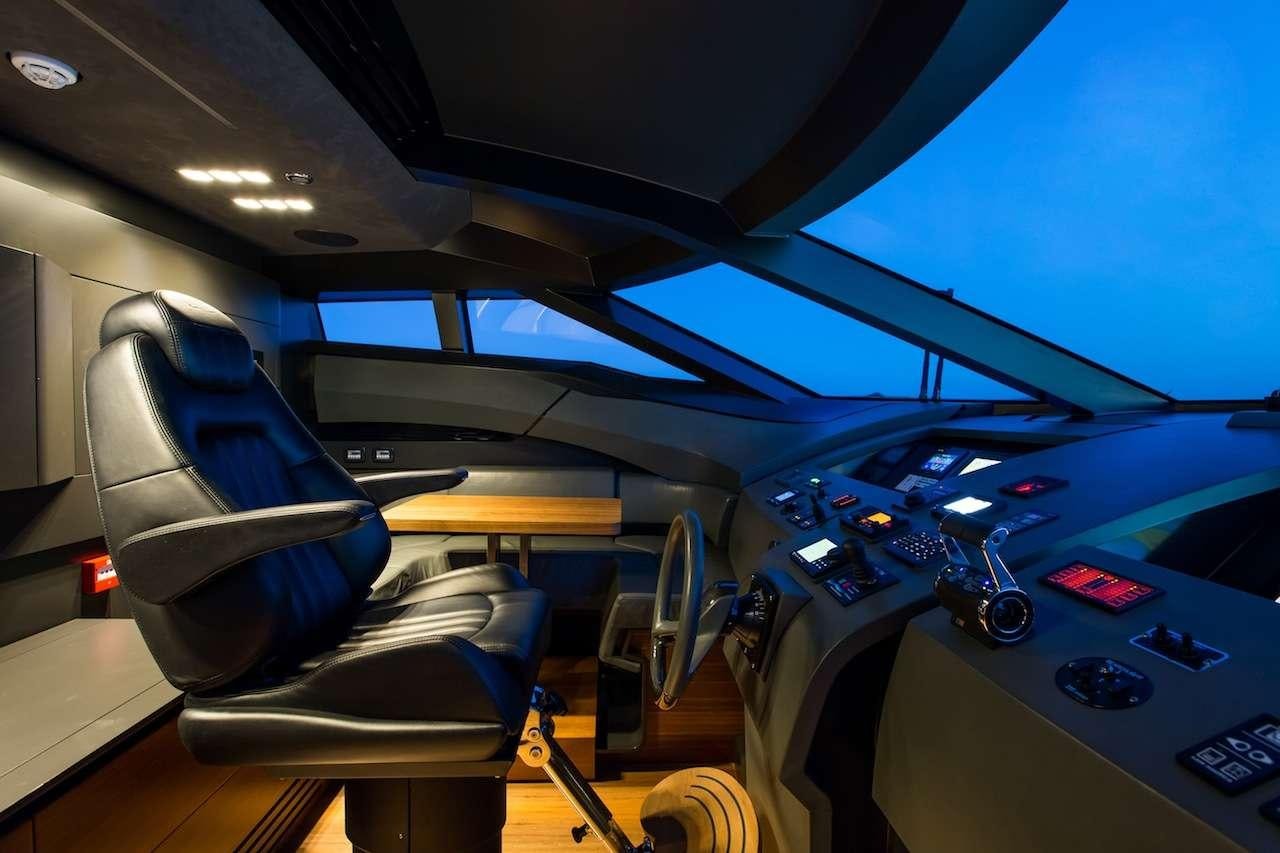 inside of a car aboard KEROS ISLAND Yacht for Charter
