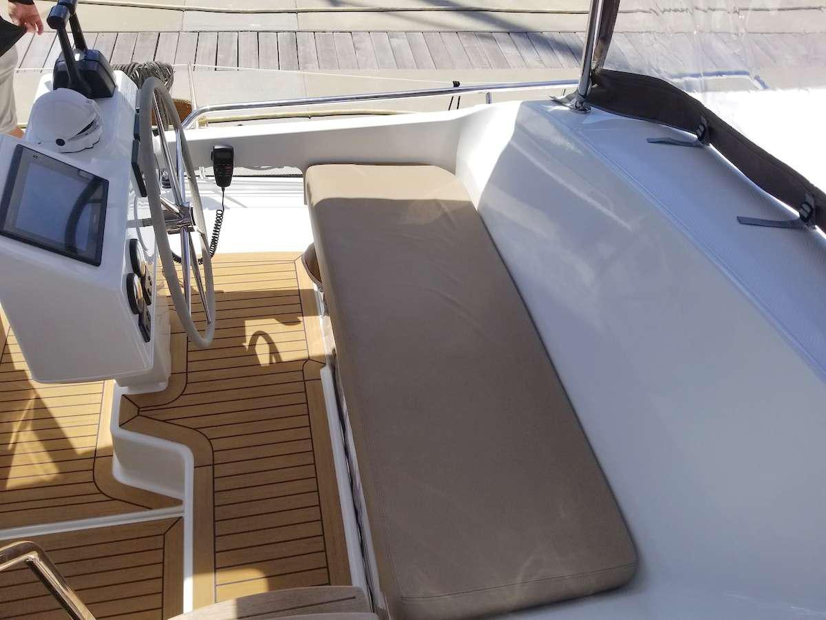 a close-up of a car aboard MARIANN Yacht for Charter