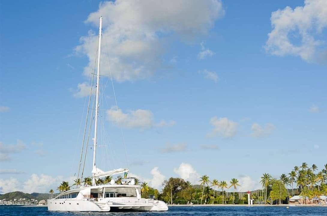 a boat on the water aboard BLUE GRYPHON Yacht for Charter