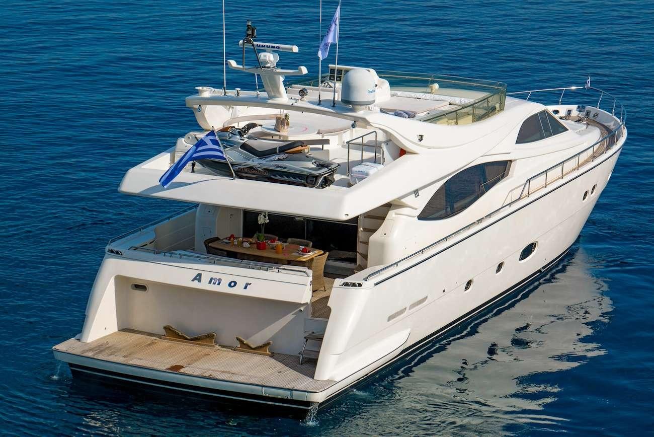 a boat on the water aboard AMOR Yacht for Charter