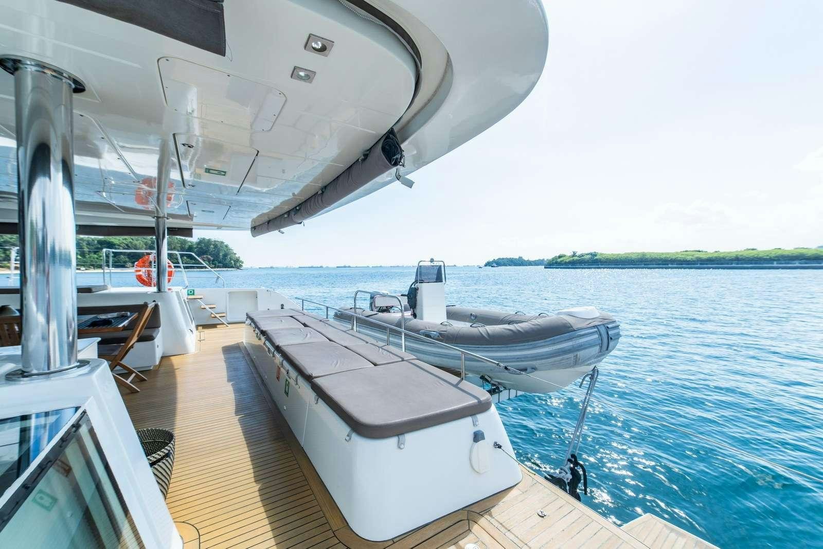 a boat on the water aboard JYOHANA Yacht for Charter
