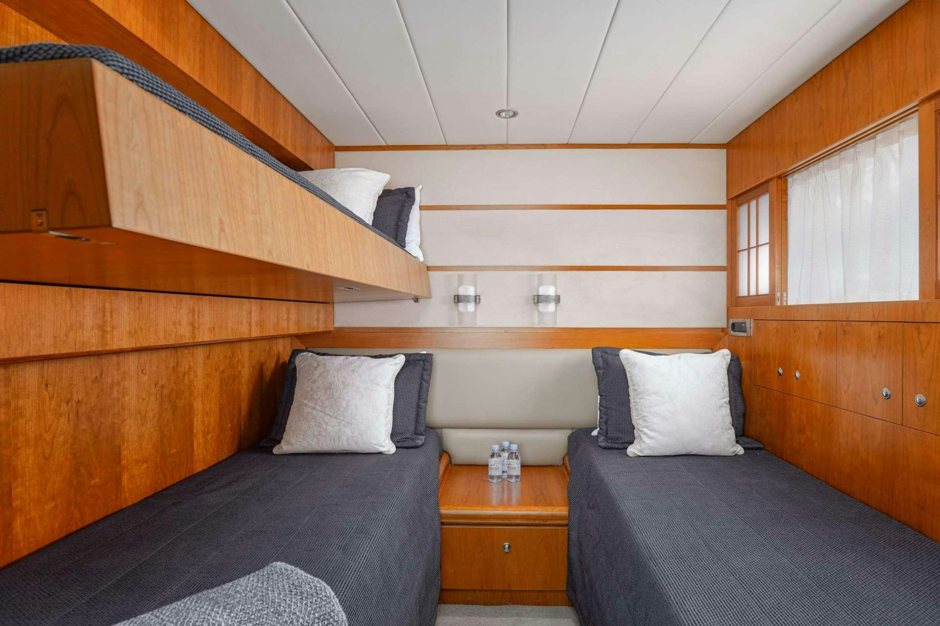 a room with two beds aboard ANNABEL II Yacht for Charter