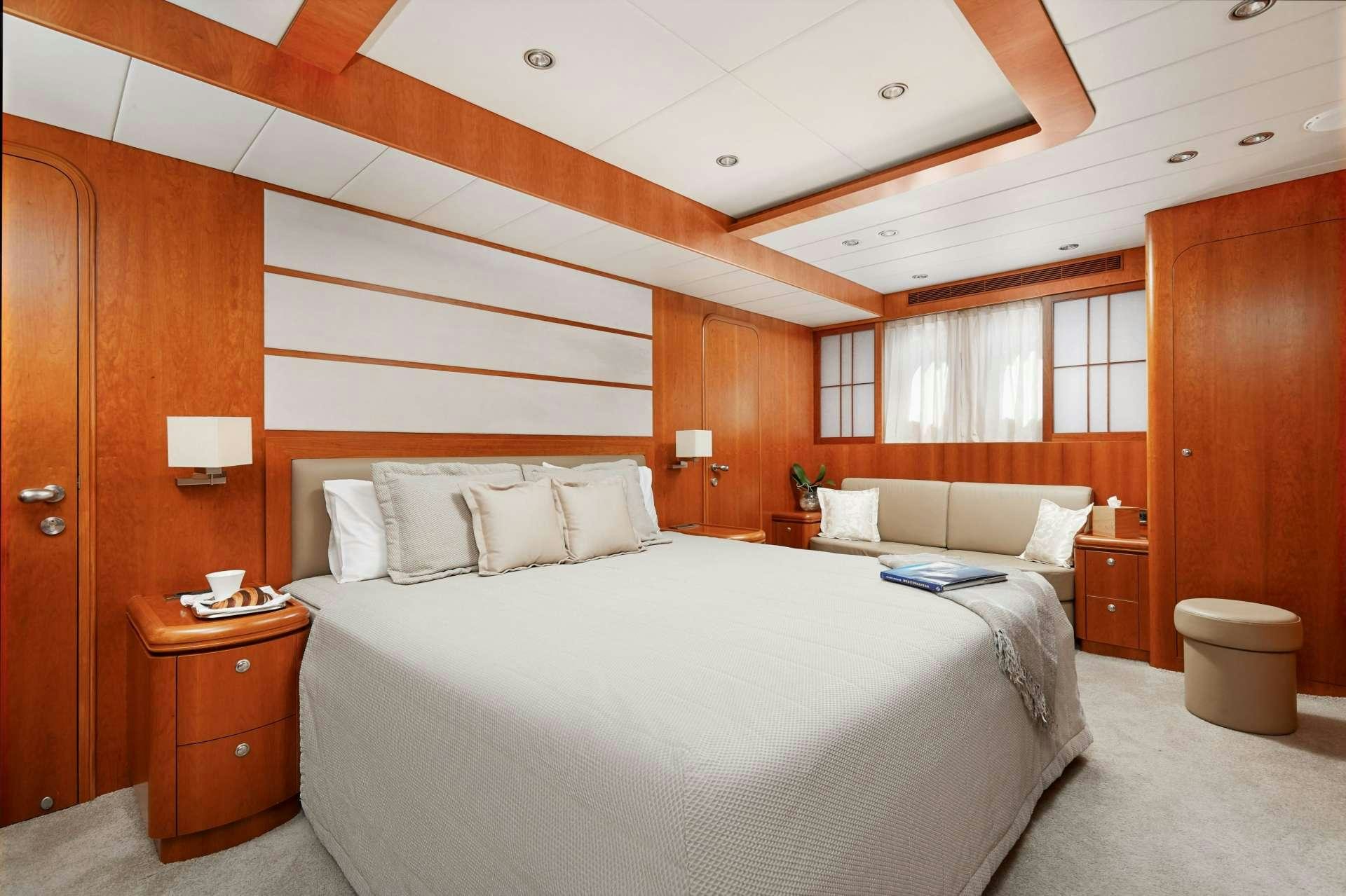 a room with two beds aboard ANNABEL II Yacht for Charter