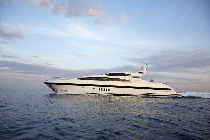 a white yacht in the water aboard 7 KNOTS Yacht for Charter