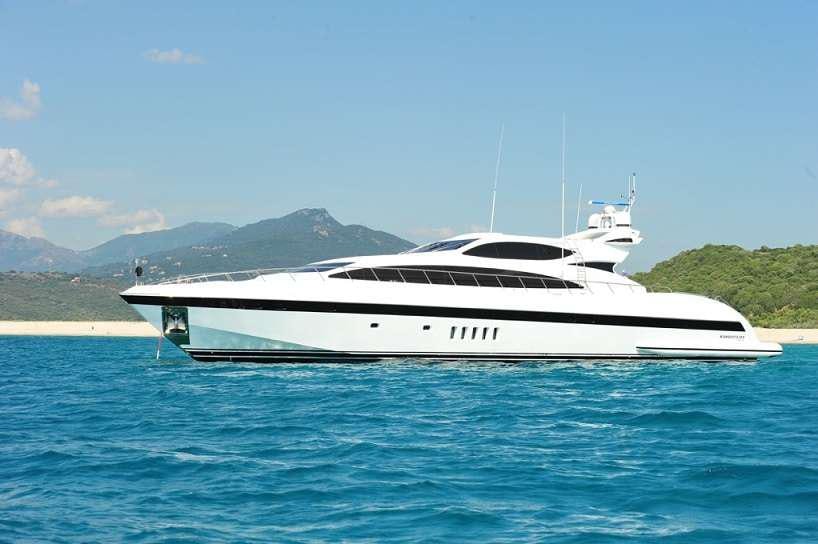 a white yacht in the water aboard 7 KNOTS Yacht for Charter